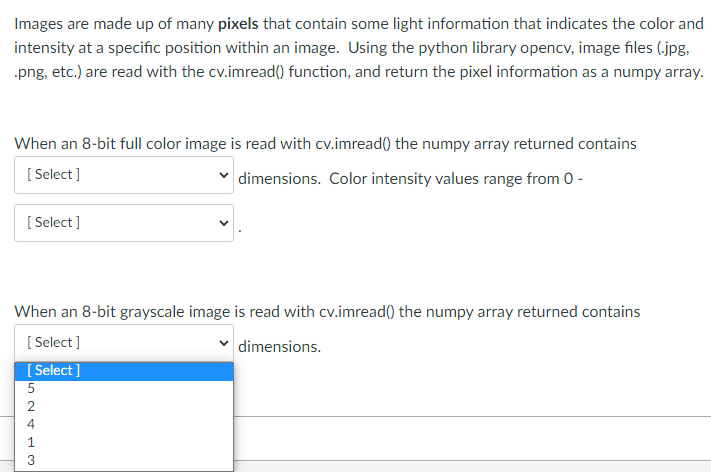 Solved Images are made up of many pixels that contain some | Chegg.com