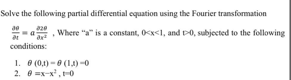 Solved Solve The Following Partial Differential Equation | Chegg.com