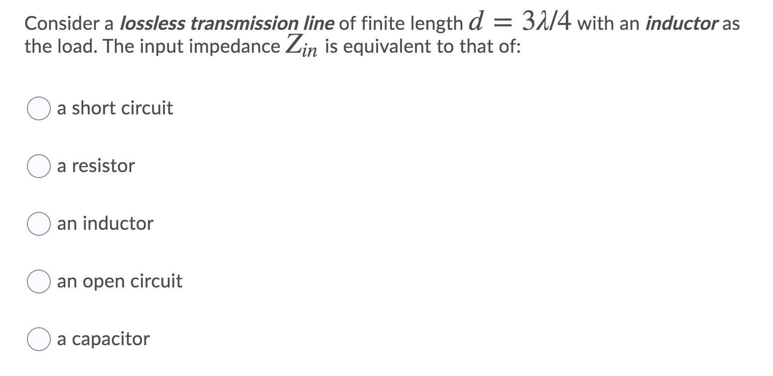 Solved Consider a lossless transmission line of finite | Chegg.com