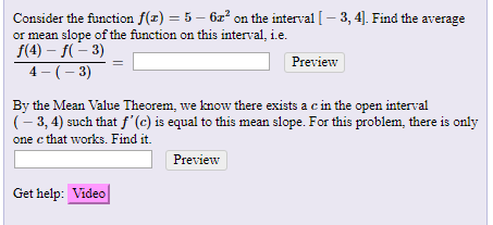 Solved Consider the function f(x) = 5 - 6x2 on the interval | Chegg.com