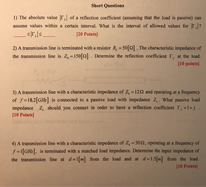 Solved Short Questions 1) The absolute value of a reflection | Chegg.com