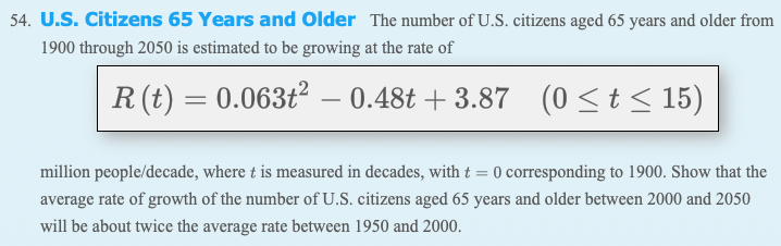 Solved 54. U.S. Citizens 65 Years and Older The number of | Chegg.com