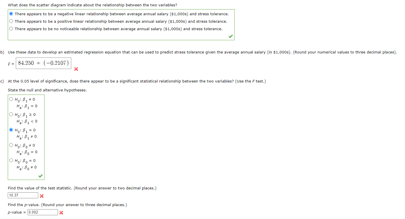 Solved The stress tolerance for each job is rated on a scale 