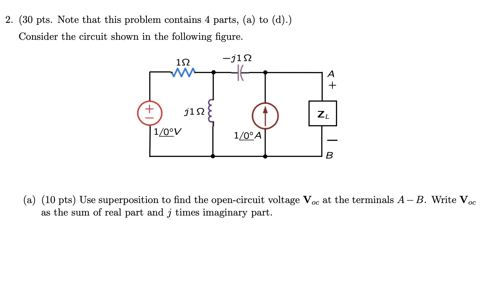 Solved (b) (18 pts) Suppose wc =WL = R1 = R2 = 1, V2 = Is = | Chegg.com