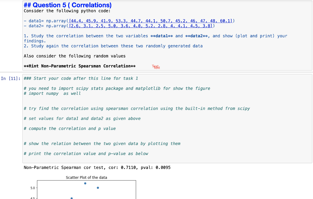 Solved ## Question 5 ( Correlations) Consider the following | Chegg.com