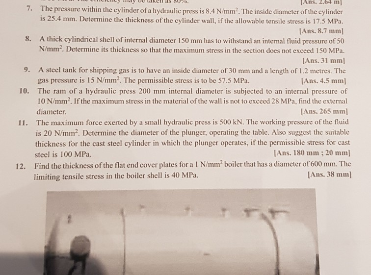 Solved PRESSURE VESSEL , Answer 1,2,3,4,5,6 Only Thanks. | Chegg.com