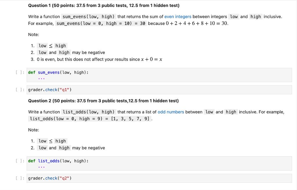 Solved Question 1 (50 points: 37.5 from 3 public tests, 12.5 | Chegg.com