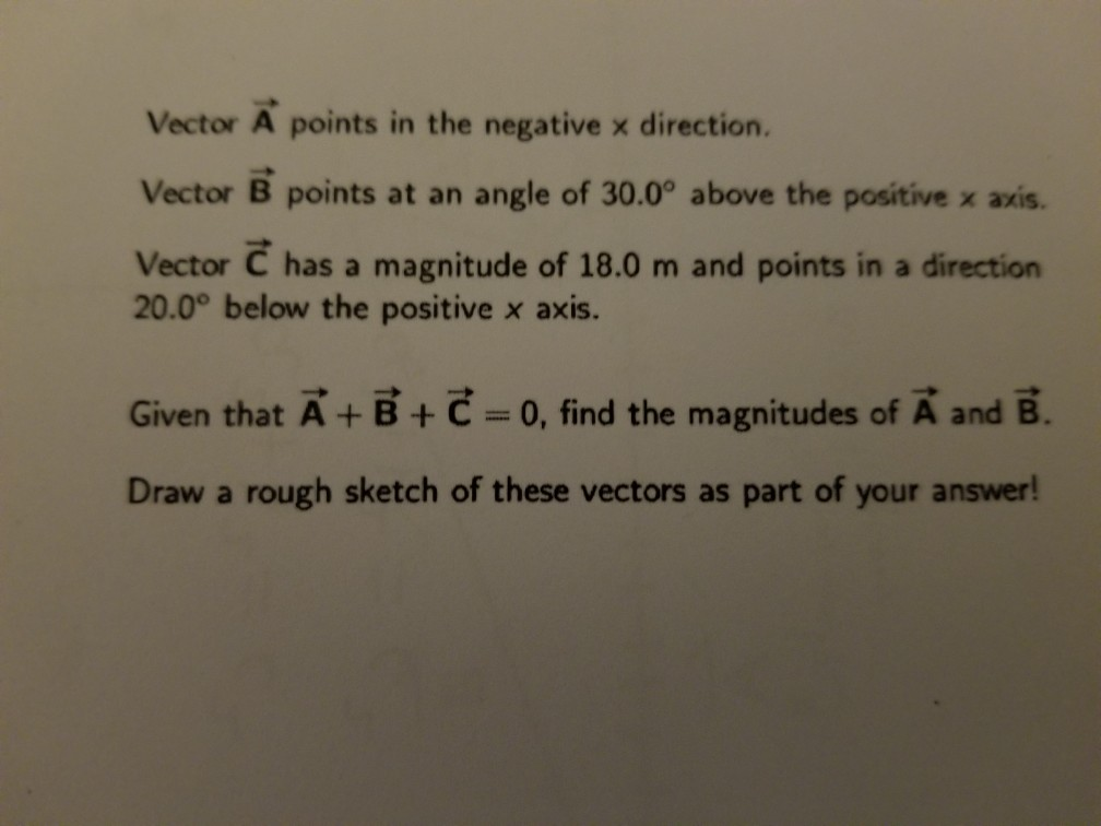Solved Vector A points in the negative x direction, Vector B | Chegg.com