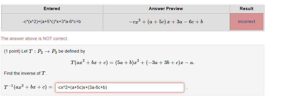 Solved Entered Answer Preview Result | Chegg.com