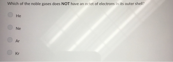 number of electrons in outer shell noble gases