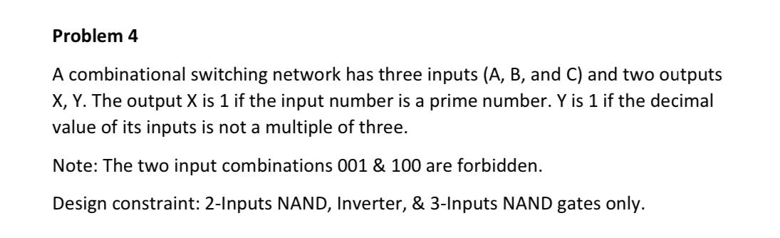 Solved A Combinational Switching Network Has Three Inputs | Chegg.com