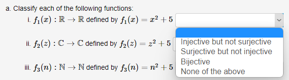 Solved a. Classify each of the following functions: i. | Chegg.com