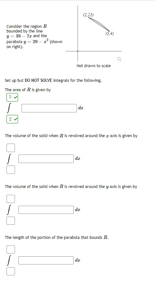 Solved (2,25) Consider the region R bounded by the line y = | Chegg.com