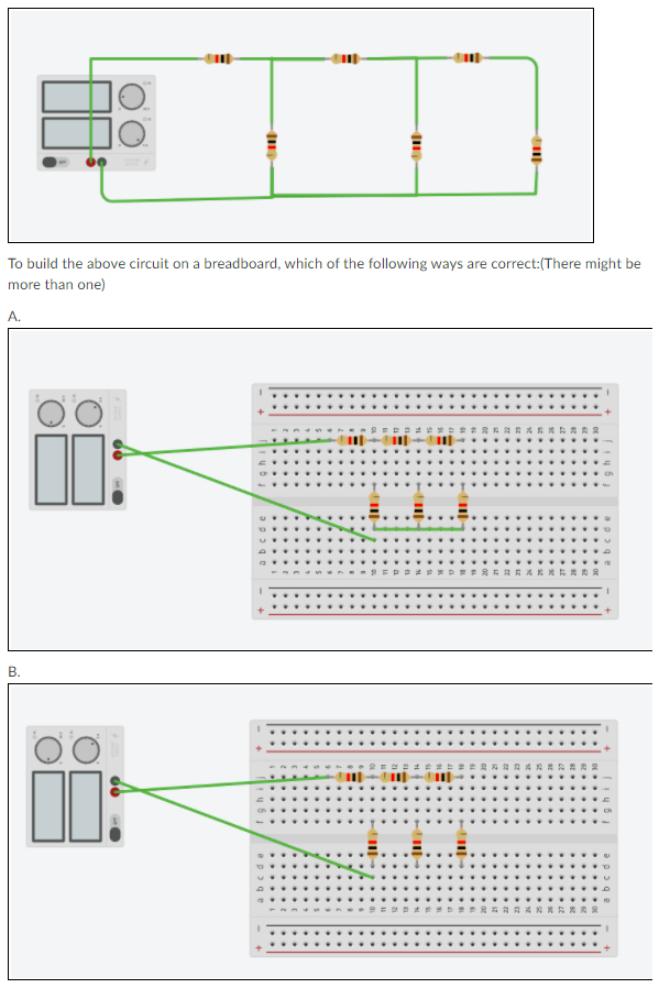 Solved To Build The Above Circuit On A Breadboard, Which Of | Chegg.com