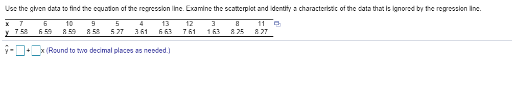 Solved Use the given data to find the equation of the | Chegg.com