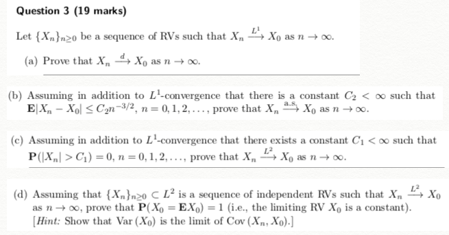 Question 3 19 Marks Let Nzo Be A Sequence Of Chegg Com