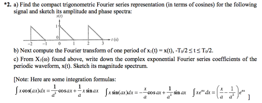 Solved a) Find the compact trigonometric Fourier series | Chegg.com