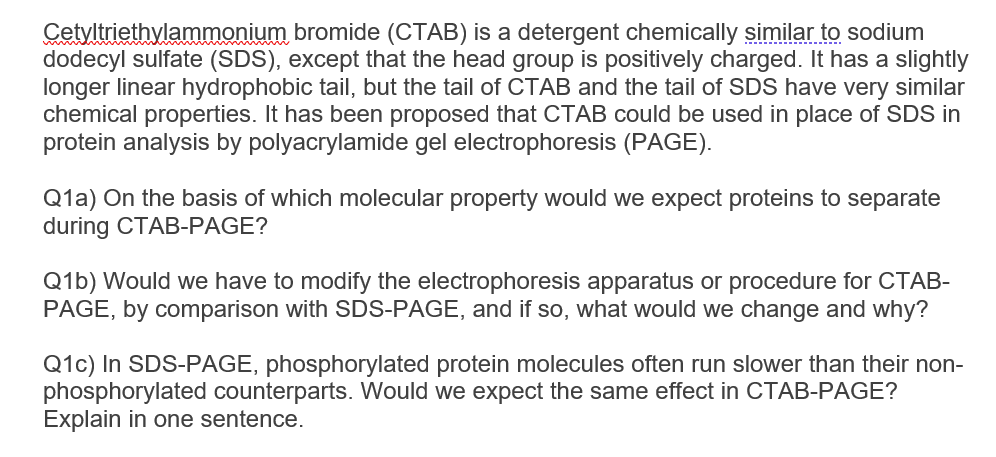 Solved Cetyltriethylammonium bromide (CTAB) is a detergent | Chegg.com