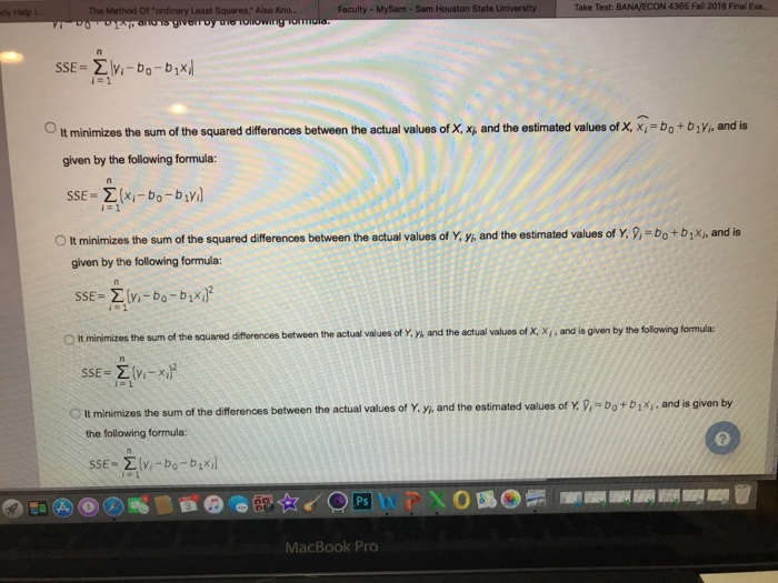 Solved The Method Of Ordinary Least Squares Also Known As Chegg Solved The Method Of Ordinary Least Squares Also Known As Chegg