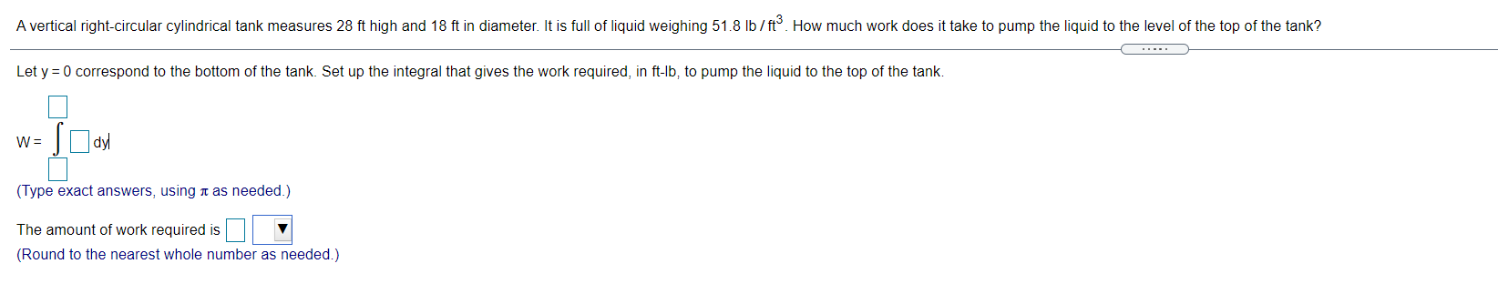 Solved A vertical right-circular cylindrical tank measures | Chegg.com