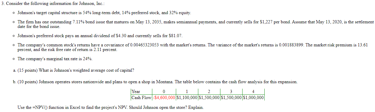 Solved Please calculate using excel and show ALL work and | Chegg.com