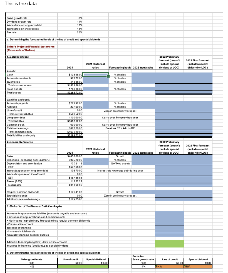 Excel Activity: Forecasting Financial Statements | Chegg.com