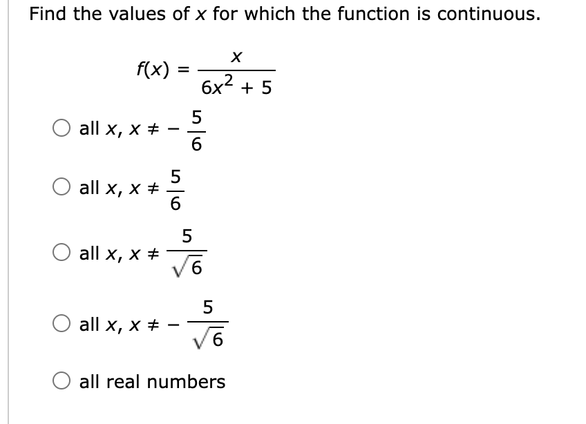 solved-find-the-values-of-x-for-which-the-function-is-chegg