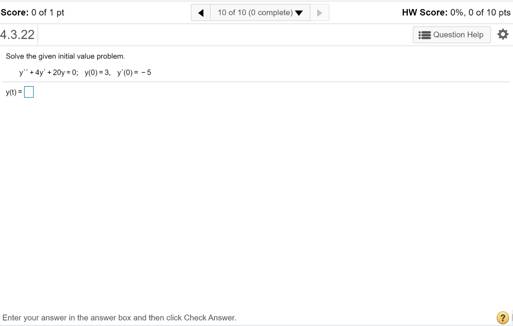 Solved Score: 0 of 1 pt 10 of 10 (0 complete) HW Score: 0%, | Chegg.com