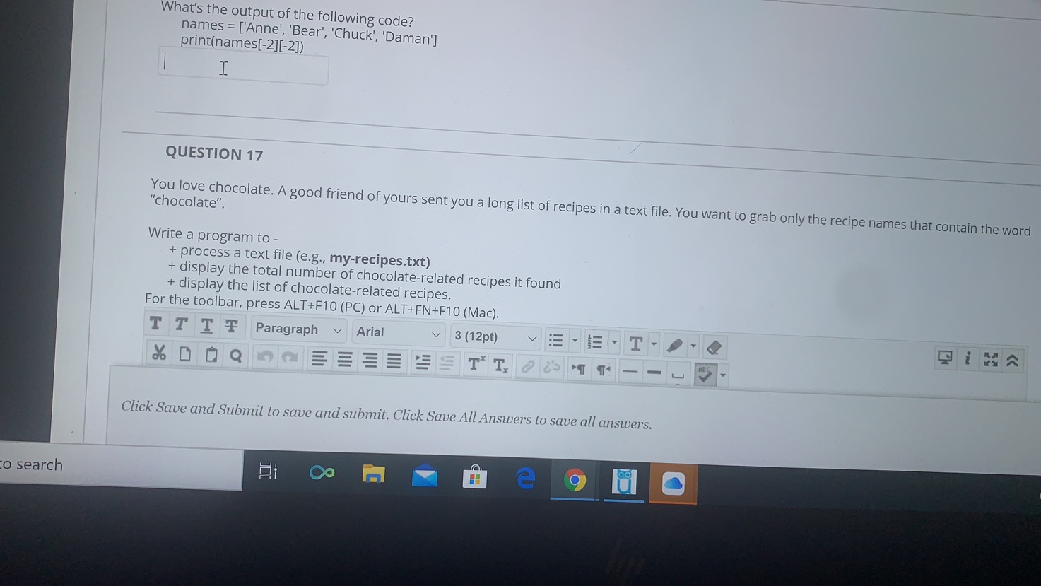 Solved What's the output of the following code? names = | Chegg.com