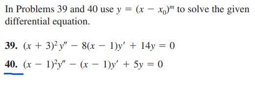 Solved In Problems 31–36 use the substitution x = e' to | Chegg.com