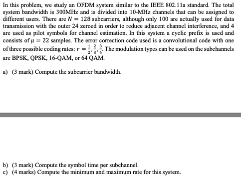 In this problem, we study an OFDM system similar to | Chegg.com