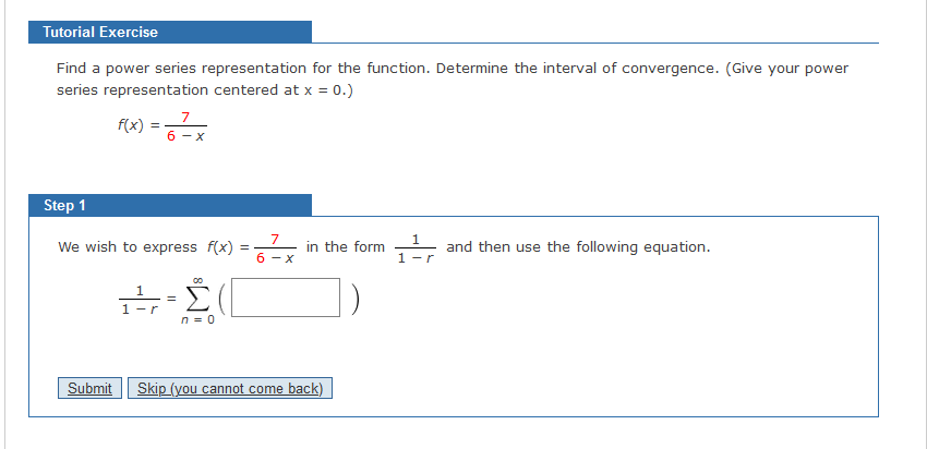 Solved Tutorial Exercise Find a power series representation | Chegg.com