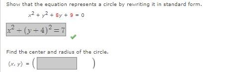 Solved Show that the equation represents a circle by | Chegg.com