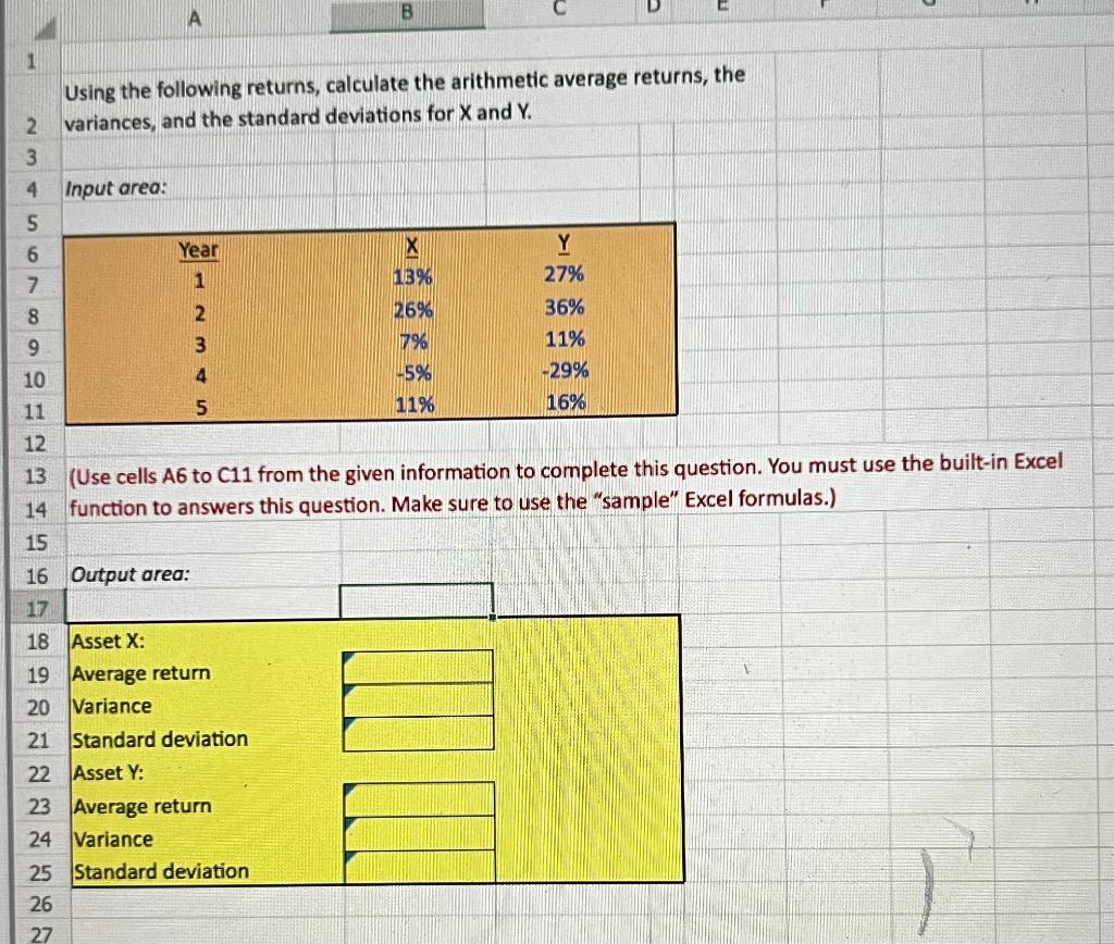 solved-using-the-following-returns-calculate-the-arithmetic-chegg