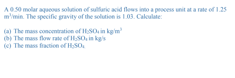 sulfuric acid molar mass