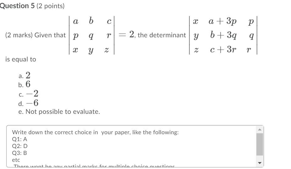 Solved Question 5 (2 Points) A B с х р A + 3p B +39 (2 | Chegg.com