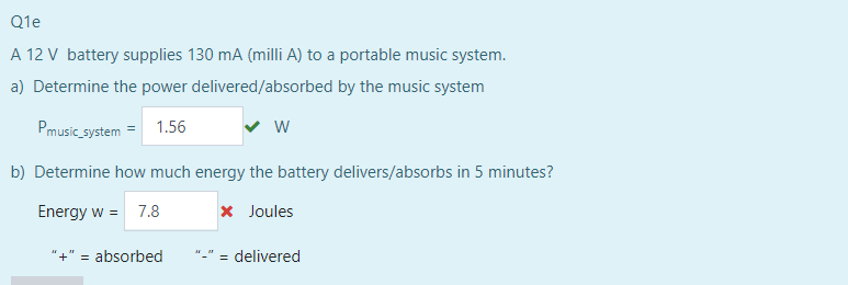 Solved Q1e A 12 V Battery Supplies 130 MA (milli A) To A | Chegg.com