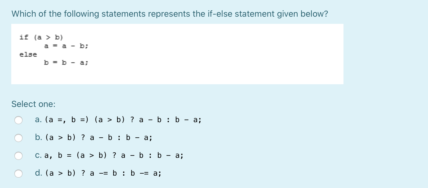 Solved Which Of The Following Statements Represents The | Chegg.com