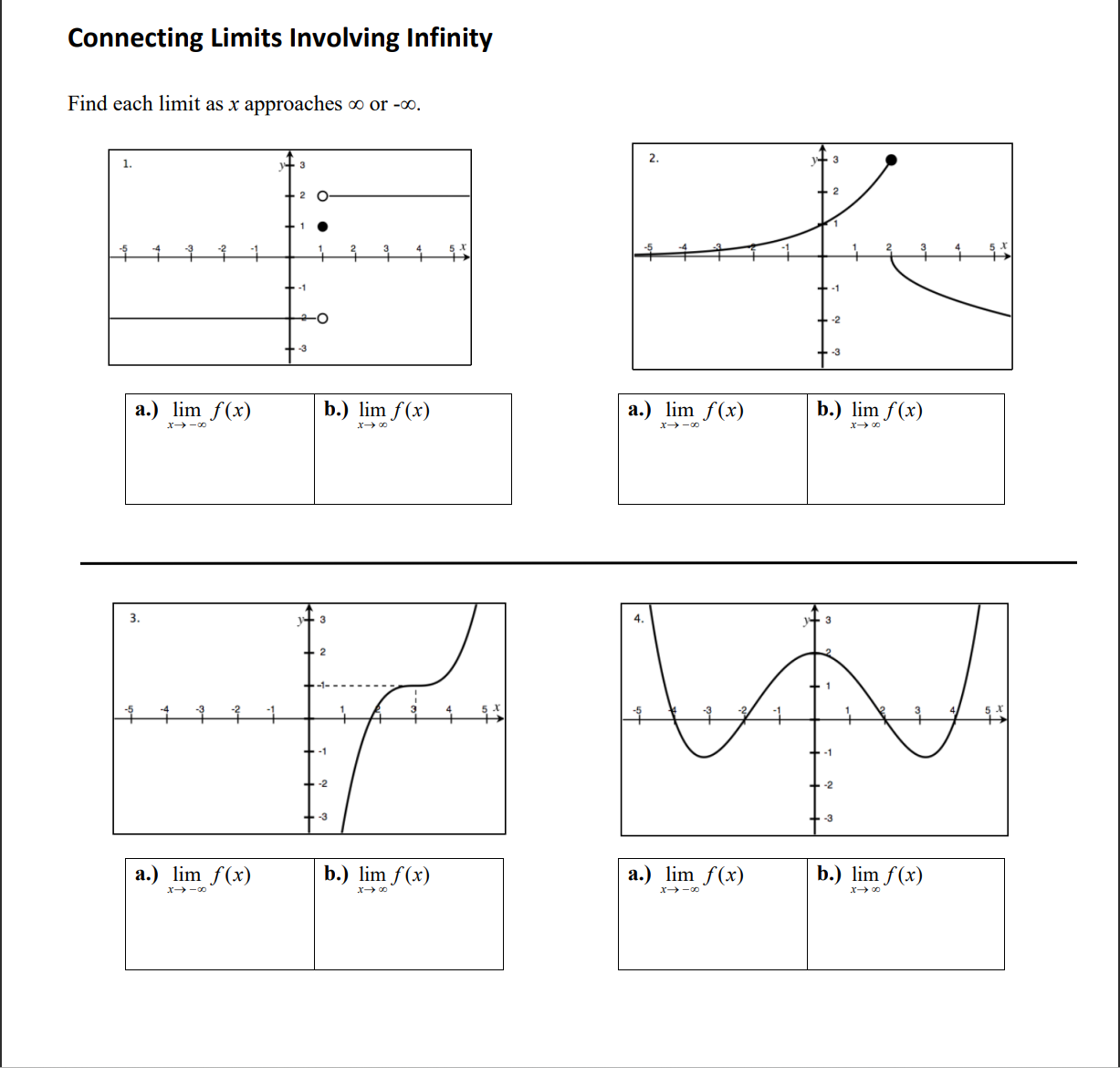 Solved Connecting Limits Involving Infinity Find each limit | Chegg.com