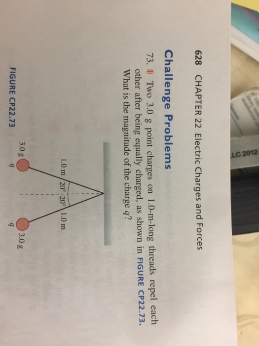Solved 628 CHAPTER 22 Electric Charges and Forces Challenge | Chegg.com