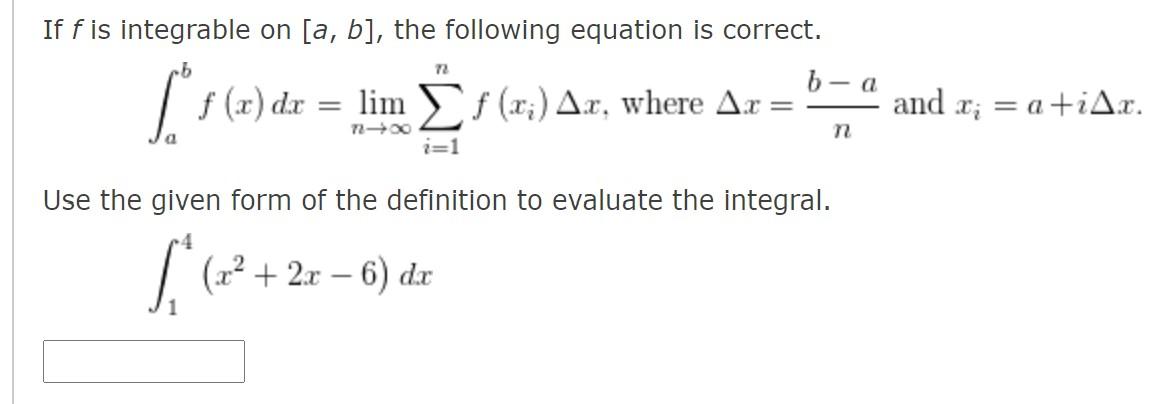 Solved If F Is Integrable On [a, B], The Following Equation | Chegg.com