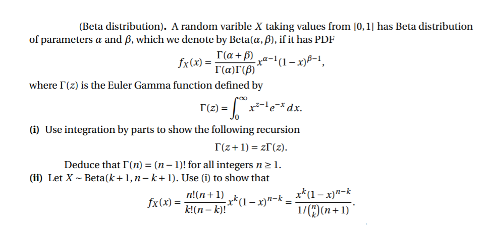 Solved Beta Distribution A Random Varible X Taking Val Chegg Com