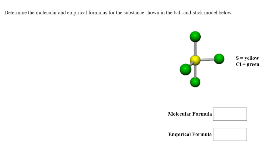 Solved Determine The Molecular And Empirical Formulas For