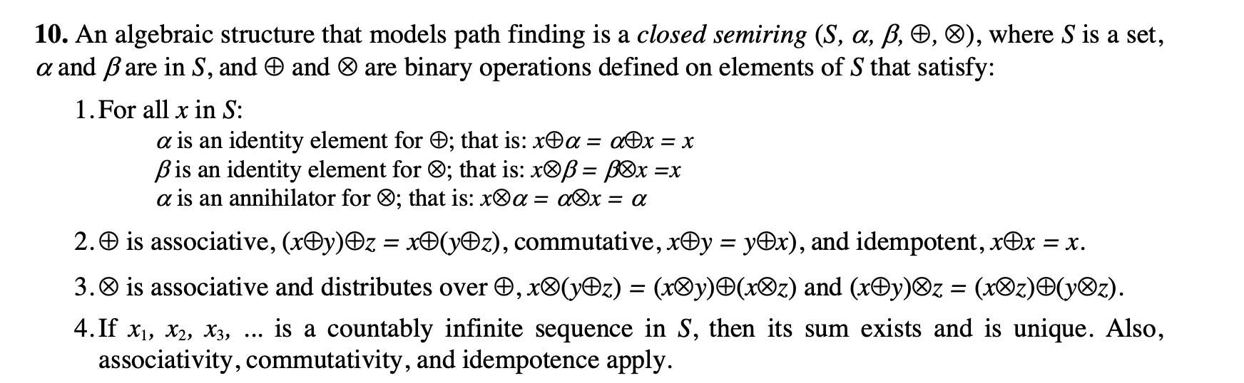 10. An Algebraic Structure That Models Path | Chegg.com