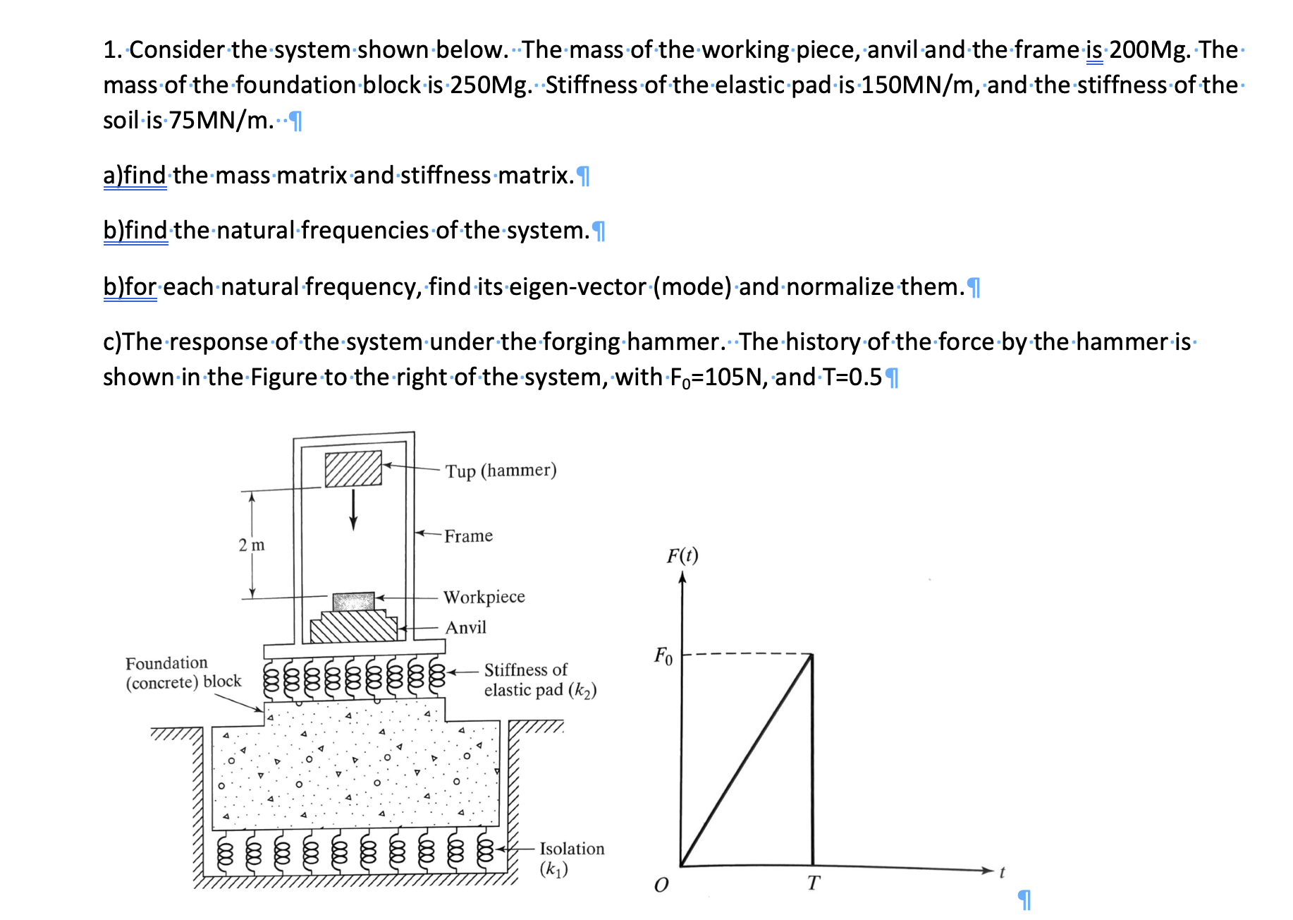 1. Consider the system shown below. ⋅ The mass of the | Chegg.com