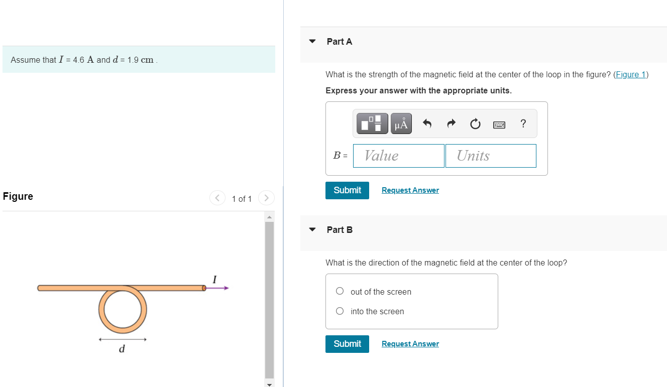 Solved Part A Assume that I = 4.6 A and d = 1.9 cm What is | Chegg.com