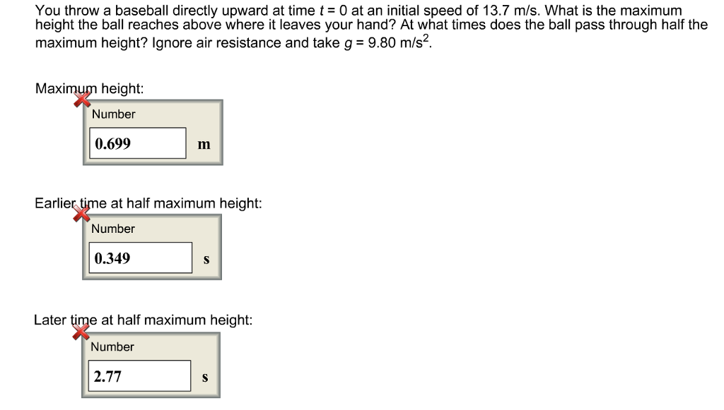 Solved You throw a baseball directly upward at time t= 0 at