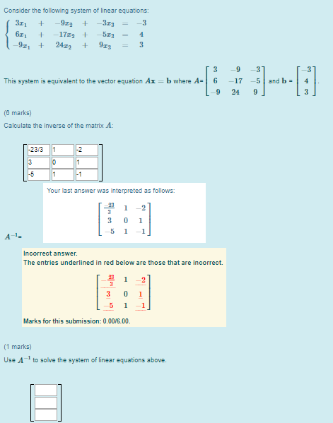 Solved Consider the following system of linear equations: + | Chegg.com