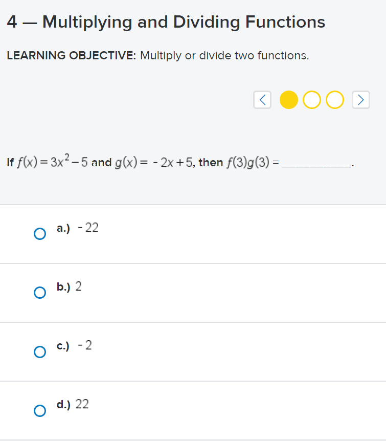 Solved 4 — Multiplying and Dividing Functions LEARNING | Chegg.com