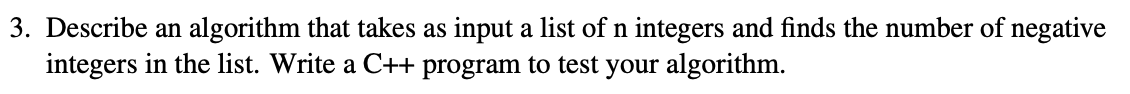Solved 3. Describe an algorithm that takes as input a list | Chegg.com